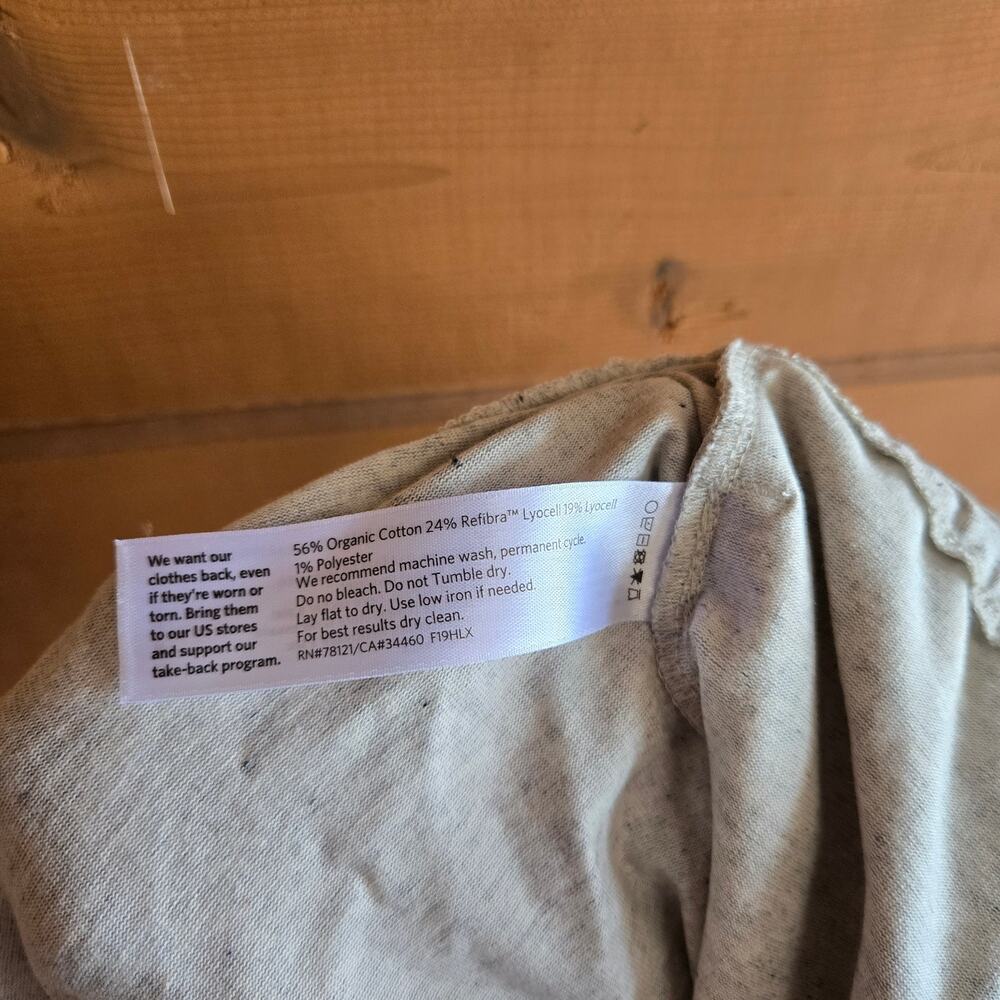 Eileen Fisher Pant Organic Cotton Heather Gray Pull On Med Straight Leg Bottom - Picture 5 of 6